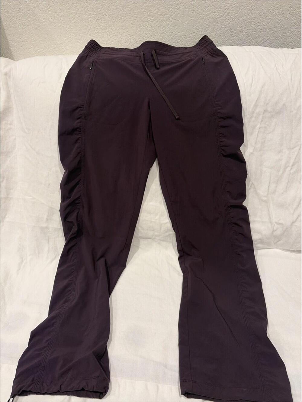 Athleta Women's Size 2 Eggplant color Drawstring, Jogger Pants, Ruched Side